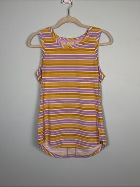 Title Nine Women’s Size Medium Purple Yellow Striped Casual Tank Top Shirt